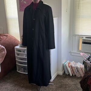 Harve benard floor length black coat lined size 14